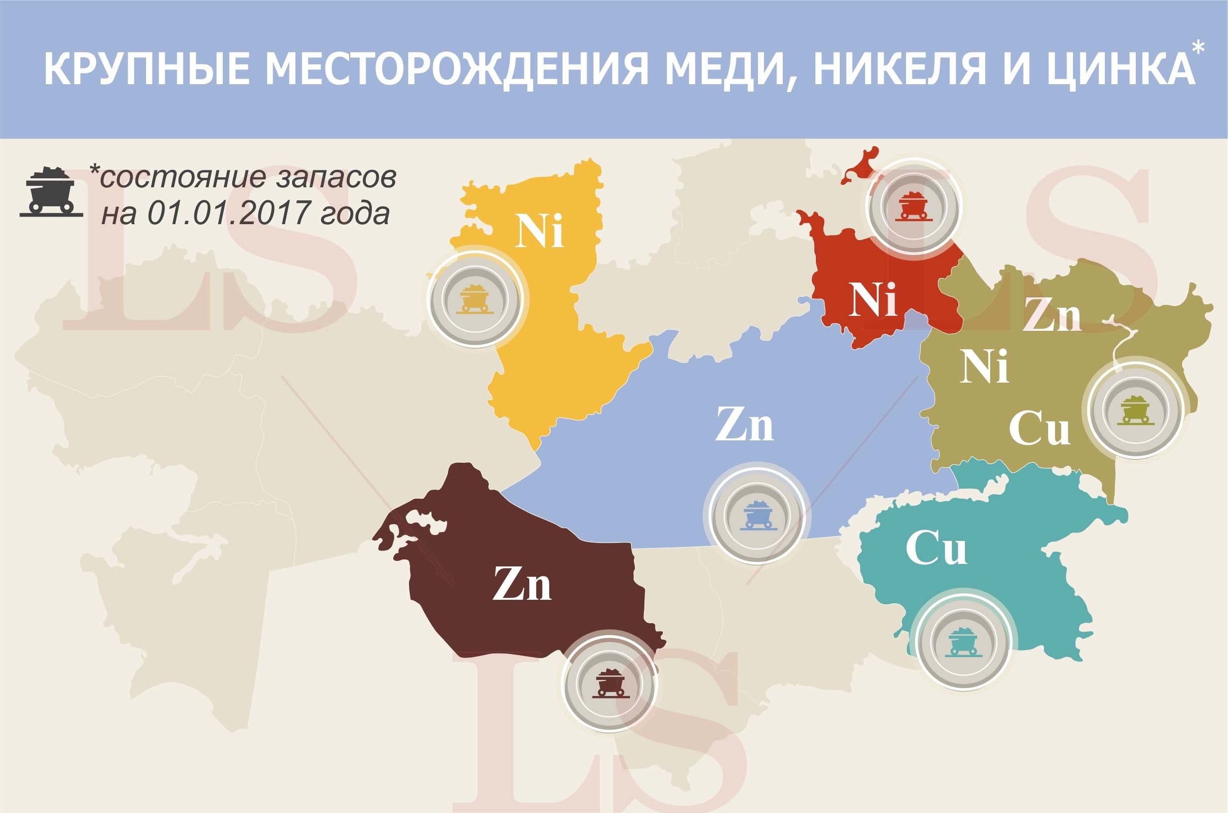 Крупные месторождения цинка, меди и никеля. Инфографика | LS