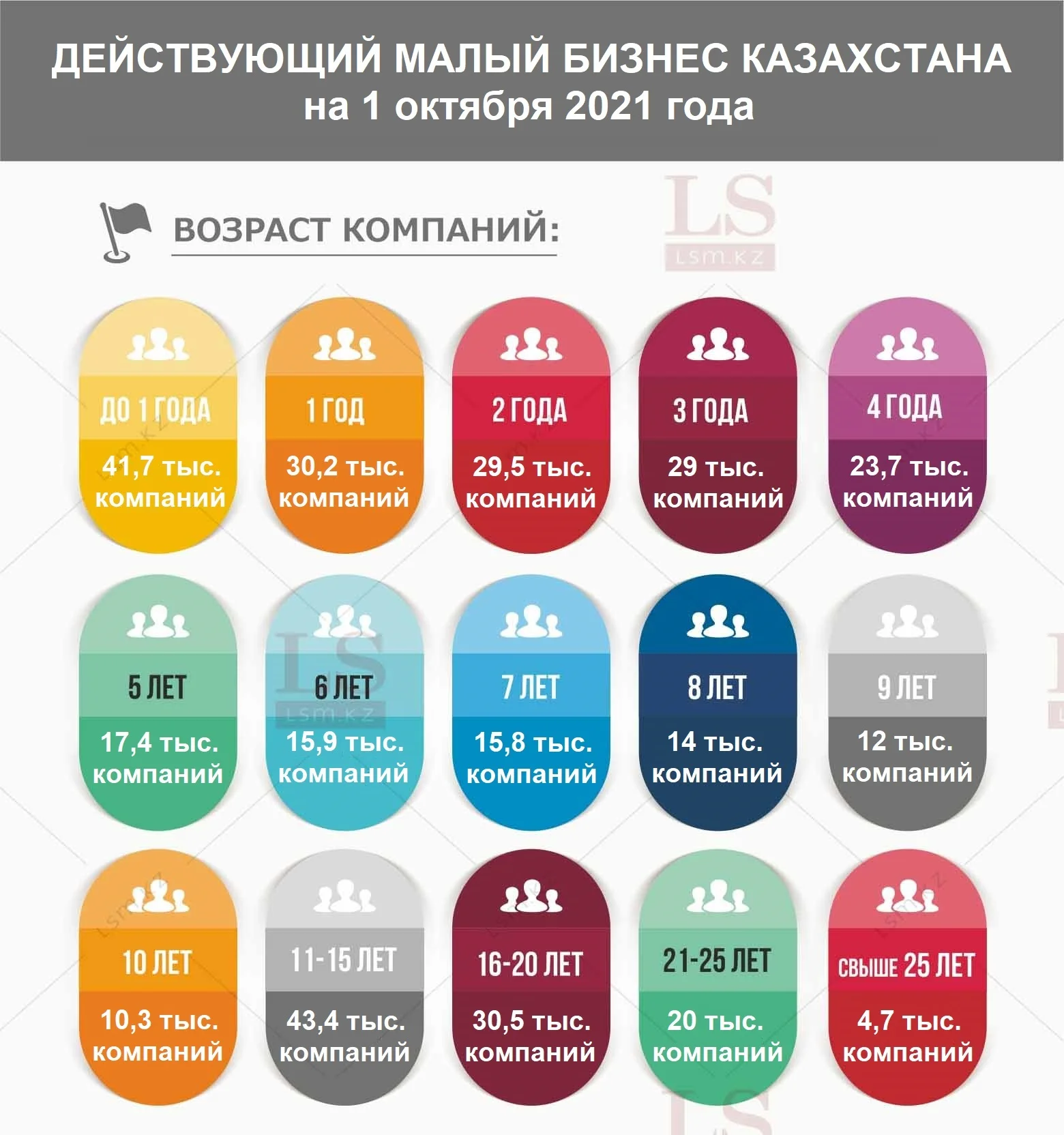Как долго живут малые компании в Казахстане. Инфографика